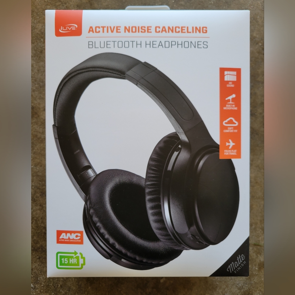 iLive Active Noise Canceling Bluetooth Headphones